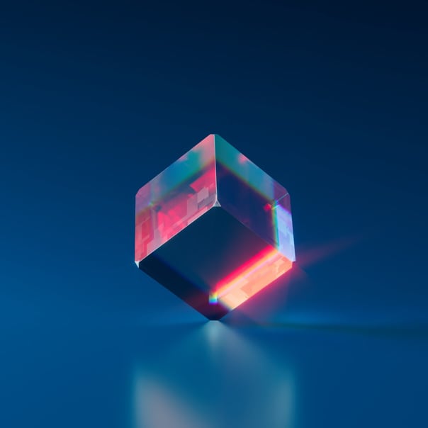 equilibrium collection image featuring a cube balanced on one vertex